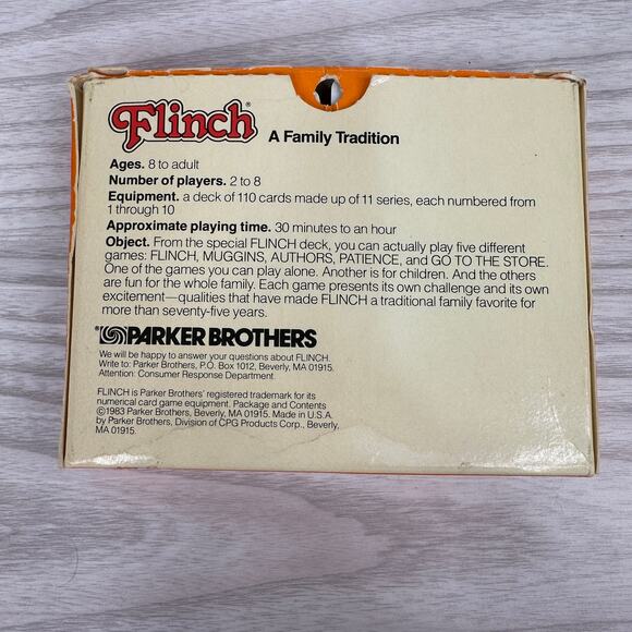 Vintage Flinch 1983 Parker Brothers Card Game A Family Tradition Full Set Age 8+ - Picture 3 of 4